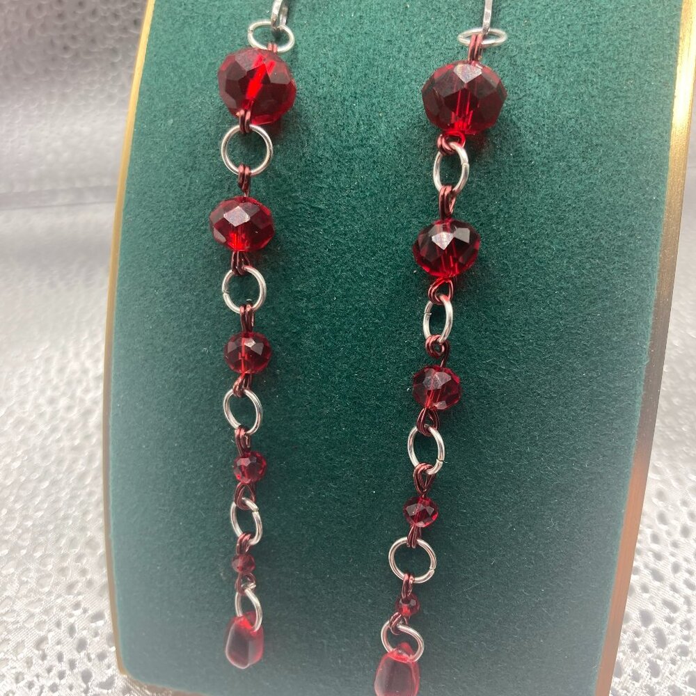 Handmade Crystal Blood Drop Earrings